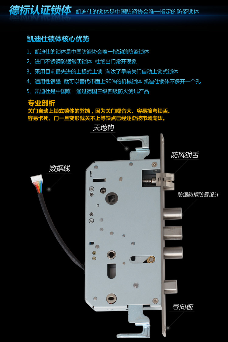 德国凯迪仕指纹锁防盗门锁家用智能锁密码锁电子门锁5155